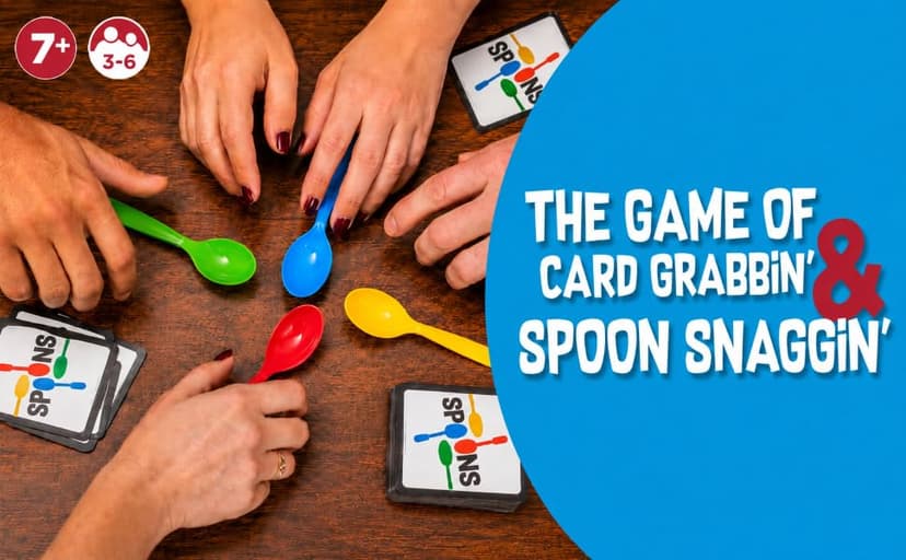 Spoons in a Case, Card Games for Kids - Spoons Game, Fun Family Games for Kids and Adults, Game Night, Travel Games, 3-6 Players, Ages 7+