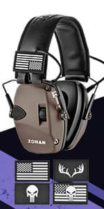 ZOHAN Electronic Shooting Earmuffs, Hearing Protection Shooters, NRR 23dB Noise Reduction Gun Range Ear Protection Headphones