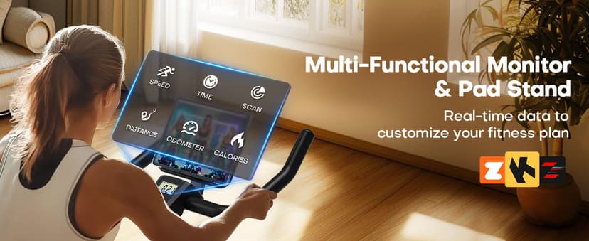 CHAOKE Exercise Bike, Quiet Adjustable Magnetic Stationary Bike for Home Cardio with App Compatible, 350LB Weight Capacity Indoor Cycling Bike with Large Seat, Dumbbell Rack, Pull Cords & LCD Display