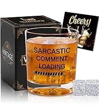 Ithmahco Funny Whiskey Glasses for Men, Bourbon Glasses Alcohol Gift for Man, Funny White Elephant Gifts Gifts for Men, Christmas Gag Gift Ideas for Him Husband Daddy Dad Coworker Boss