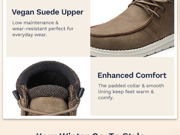 Bruno Marc Men's Casual Slip-on Shoes Warm Loafers for Men Winter Boots