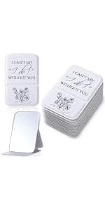 I Can't Say I Do Without You Quote, Proposal Gifts, Travel Small Makeup Mirror, Portable for Bridal Shower Wedding Party Novabright 6 Pcs Bridesmaid Gifts Bulk Bridesmaid Compact Mirror, White B0G6BL8C3R