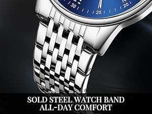 OLEVS Mens Watches Dress Waterproof Watch with Date Day Analog Quartz Casual Wrist Watch Large Number Classic Luxury Luminous Scales 41mm Big Face Easy Read Reloj para Hombre