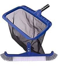 POOLAZA Pool Brush, 17.5'' Pool Brush Head for Inground Pools & Above-Ground Pools, Durable Pool Scrub Brush Fit Standard Pool Pole, Enhanced Pool Brushes for Cleaning Pool Walls with Curved Ends