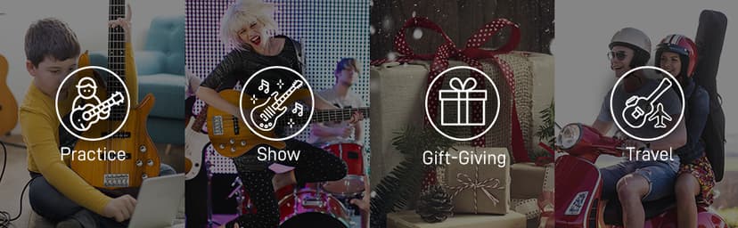 Ktaxon 5 String Electric Bass Guitar, Full Size Standard Right Handed Rosewood Fretboard Bass Kit with Gig Bag Strap Cable Wrench Tool (Yellow)