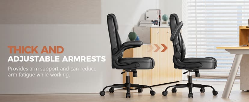COMHOMA Leather Office Chair Ergonomic Computer Gaming Chair with Comfy Back Support, Executive Mid-Back,Small Gmaing Chair with Adjustable Armrests, for Short People Use, Rolling Swivel for Adults