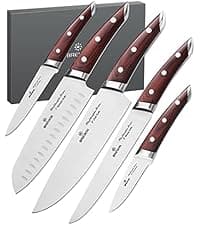 Knife Set, Brewin Kitchen Knife Set, Knives Set for Kitchen, Universal Knife Block, Utility Knife Block Set, New Home Essentials, Apartment Essentials, Dishwasher Safe