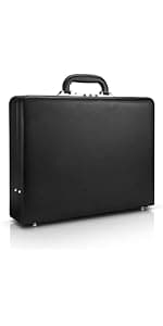 Briefcases for Men, Professional Leather Briefcase with Lock, Hard Shell Business Brief Case, Durable Executive Attache Case for Laptop Documents, Mens Hard Briefcase for Work Office Travel