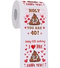 40th Birthday Gifts for Women, Men, Her, Him - Happy Prank Toilet Paper - 40th Birthday Decorations, Party Supplies Favors - 40 Years Old Funny Gag Gift Ideas, Novelty Bday Present for Friends, Family