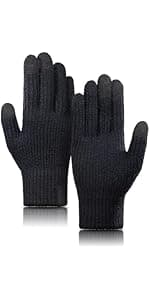 TRENDOUX Winter Gloves for Men Women - Upgraded Touch Screen Cold Weather Thermal Warm Knit Glove for Running Driving Hiking