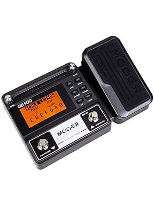 MOOER GE100 Multi-Effects Guitar Pedal with 80 Presets, 66 Effects, Loop and 40 Drum Rythm. Distortion, Expression Volume Wah Pedal, Tap Tempo, Headphone Out, LED Screen, Tuner