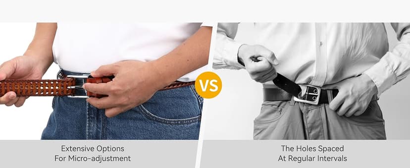 CHAOREN Mens Braided Leather Belt, Casual Woven Leather Belt for Men 35mm Width for Dress Jeans Golf