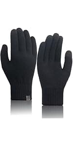 TRENDOUX Winter Gloves for Men Women - Upgraded Touch Screen Cold Weather Thermal Warm Knit Glove for Running Driving Hiking