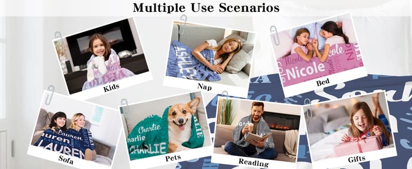 Ships Next Day, Personalized Blankets and Throws Custom Blanket with Name Customized Flannel Blanket for Kids Christmas Blanket Gifts for Teen Girls Boys