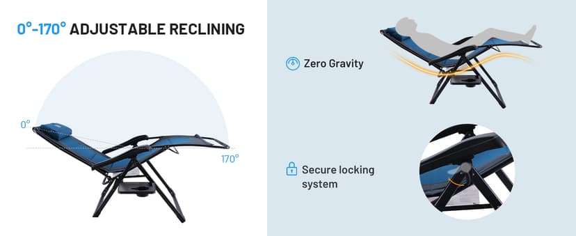 Timber Ridge Zero Gravity Chair Oversized Recliner 350lbs Capacity Patio Lounge Chair Padded Lawn Chair with Headrest XXL for Outdoor, Camping, Patio, Lawn