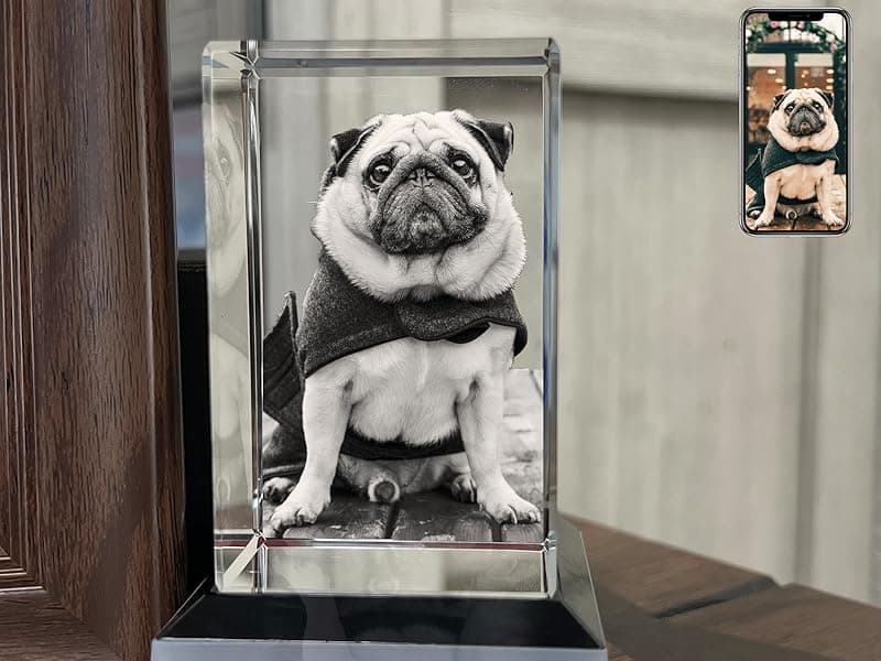 3D Crystal Photo, Christmas Personalized Gift,Customized Gifts for Wife, Women, Him, Her, Dad and Mom. Custom Picture Gifts for Christmas, Father's Day, Birthday, Wedding, Anniversary, Memorial, Picture Gift for Pet Lovers.