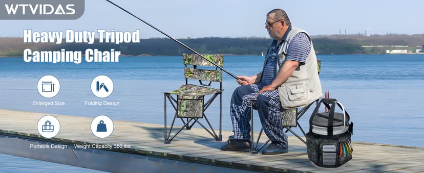 WTVIDAS Fishing Bucket Organizer with Bucket Cover, Ice Fishing Tackle Bag with Rod & Plier Holder, Multi-Pockets for 5 Gallon Bucket Fishing Gear & Accessories