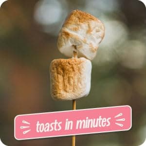 Nostalgia Tabletop Indoor Electric S'mores Maker - Smores Kit With Marshmallow Roasting Sticks and 4 Trays for Graham Crackers, Chocolate, and Marshmallows - Movie Night Supplies - Brown