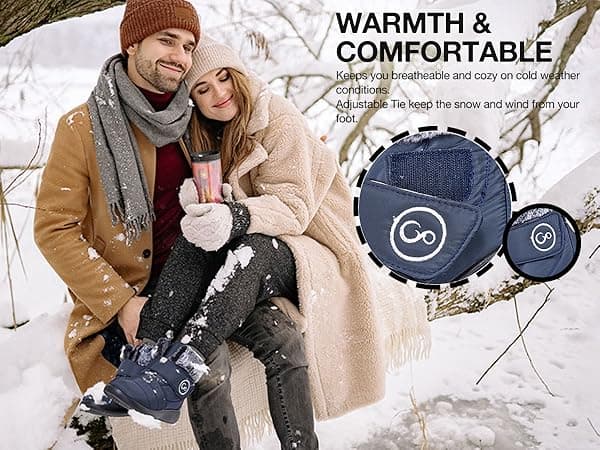 Aomigoct Women Winter Snow Boots: Fur Lined Warm Slip On Boots for Women Waterproof Booties Comfortable Outdoor