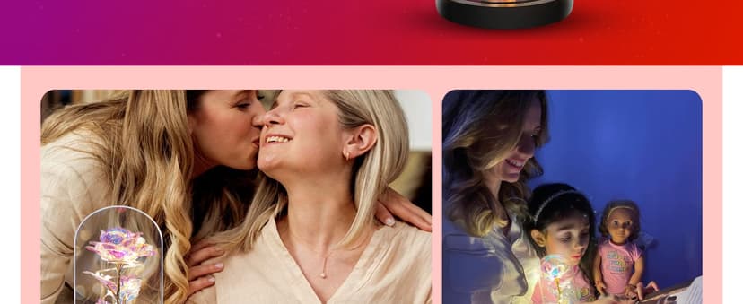 Norcalway Galaxy Rose Flower Gift for Mom from Son, Daughter - LED Light Glass Flower with Timer for Woman, Girlfriend, Wife