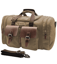 Wildroad Waxed Canvas Duffle Bag - 50L Waterproof Weekender Overnight Travel Bag