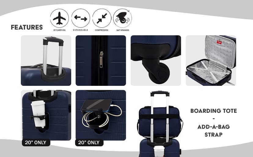 Wrangler Smart Spinner Hardside Luggage, 2 Piece Set, Teal