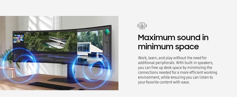 Samsung 49” Business Curved Ultrawide Dual QHD Computer Monitor, USB-C, DisplayPort, HDMI, 120Hz, VESA DisplayHDR 400, Built-in Speakers, Height Adjustable Stand, Eye Care, LS49C954UANXZA, 2024