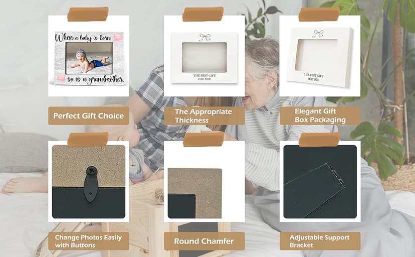 First Time Grandma Gifts for Grandma, New Grandma Gifts First Time 2025, Grandma Picture Frame, When a Baby is Born So is a Grandmother, Photo Frame 8X10