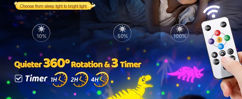 Staryou Dinosaur Toys for Kids 3-5, 【Remote+3 Films+93 Effects】 Dinosaur Toys for Kids 2-4, 【3 Timer+5 Brightness】 3 Year Old Boy Gift, Rotate 3 Year Old boy Birthday Gift, Boys Christmas Gifts Boys