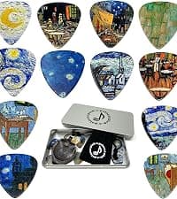 Custom Pick Maker for Musicians, Leather Key Chain Holder, Pick Strips with Artwork & File, Unique Gifts for Men & Women DIY Guitar Picks Punch Mega Pack with Pick Punch Tool - Blue B00C7AFDVM