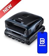(2025 Upgrade) Beatbot iSkim Ultra 24/7 Cleaning Solar Powered Pool Skimmer with Water Clarification System & APP Control, Voice Broadcast, Dual Charging Options, Edge & Corner Cleaning, Blue