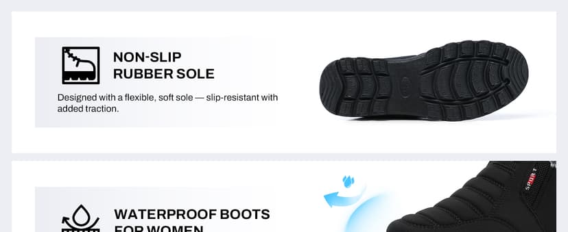 SHIBEVER Womens Snow Boots Ankle Booties Waterproof Winter Boots Synthetic Leather Side Zip Fashion Boots