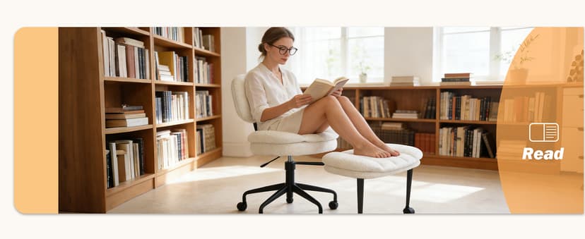 Criss Cross Chair with Footrest, 360° Swivel Faux Shearling Office Chair, Extra Wide Seat with Sofa-Like Comfort, Ergonomic Cross Legged Desk Chair for Cozy Reading, Meditation