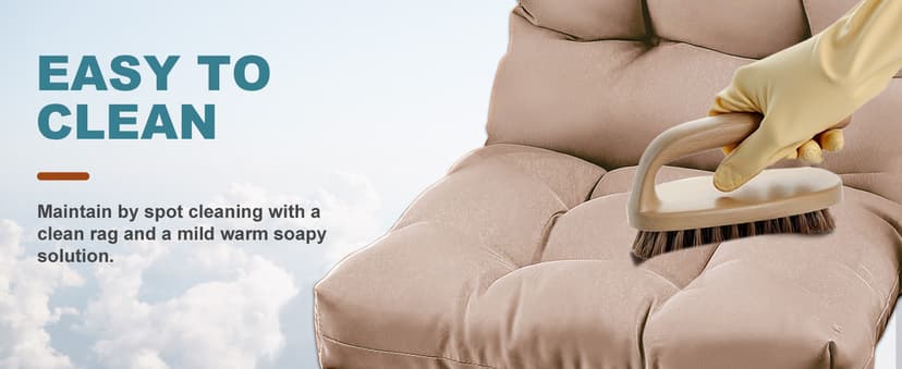 Adirondack Chair Cushion, Rocking Chair Cushion 44x19.4x4 inch, High Back Patio Cushions of Upper and Lower with Ties, Sunscreen and Fade-Resistant (Beige, 2)