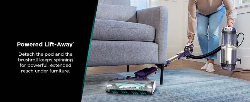 Shark POWERDETECT Upright Vacuum Cleaner with HEPA Filter, Heavy Duty Vacuum with Powerful Suction for Pet Hair Pickup, DuoClean Technology, Powered Lift-Away, Ideal for Carpets & Hardfloors, AZ4002