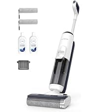 Tineco Floor ONE S5 Smart Cordless Wet Dry Vacuum Cleaner and Mop for Hard Floors, Digital Display, Long Run Time, Great for Sticky Messes and Pet Hair, Space-Saving Design, Blue