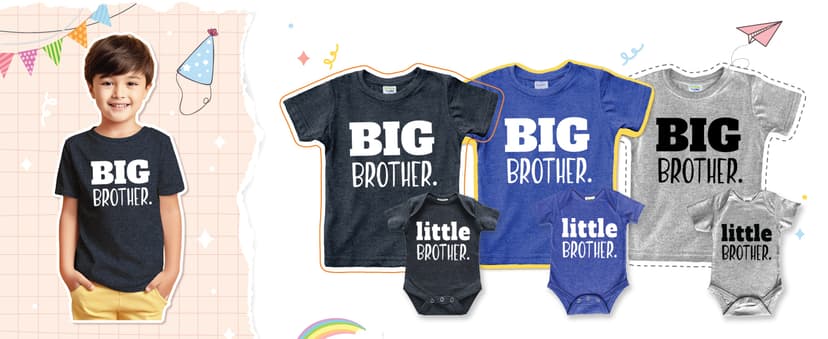 Big Brother Little Brother Shirts Matching Outfits Sibling Gifts Baby Set