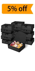 12Pack Black Gift Boxes with Lids, 12×9.8×3.1 Inch Groomsmen Proposal Box, Luxury Black Gift Box with Ribbon for Bridesmaid Box, Graduation, Christmas, Wedding, Birthday, Party