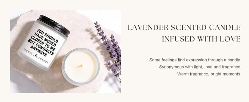 Housewarming Gifts New Home, Best Housewarming Gifts 2025 - Handmade Lavender Scented Candle - New Home Gift Candle Ideas, House Warming Gift for Friends Couple New Homeowner (7oz)