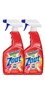 Zout Laundry Stain Remover Spray, Triple Enzyme Formula Removes the Toughest Stains, Made in the USA, 22 Ounce Bottles, 2-Pack