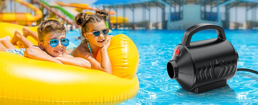 Electric Air Pump for Inflatable Pool Toys - High Power Quick-Fill Air Mattress Inflator Deflator Pump for Pool Float Raft Gymnastics Track Mat, Portable Air Pump 4 Nozzles AC 110-120V (400W)