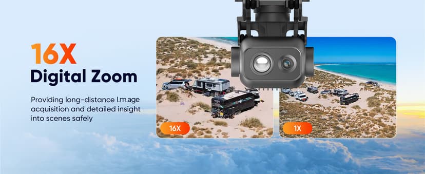 Autel Robotics EVO Lite 640T Enterprise Bundle, 640x512 T~hermal&1/2'' CMOS 48MP V~isible C-a-mera, 1-16x Digital Zoom, AI Target Recognition, 12KM Transmission, 866g Lightweight, 40Min Max Time