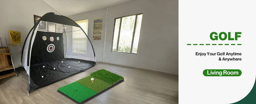 Golf Net: 10 x 7ft Golf Hitting Practice Net for Backyard Driving, Indoor & Outdoor Chipping Training Net with Mat, Targets & Balls, Ideal Gifts for Christmas Him Men Dad Husband Grandpa Boys Golfers