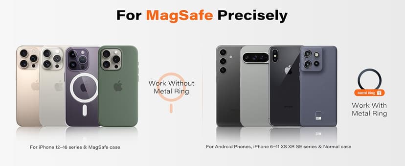 A2C Alloy Magnetic Golf Cart Phone Holder Compatible with MagSafe iPhone 16 Pro Max Plus 15 14 13 12 Mini Fits EZGO, Club Car, Yamaha, Icon, Golf Cart Accessories Essentials Gift for Friend Men Women