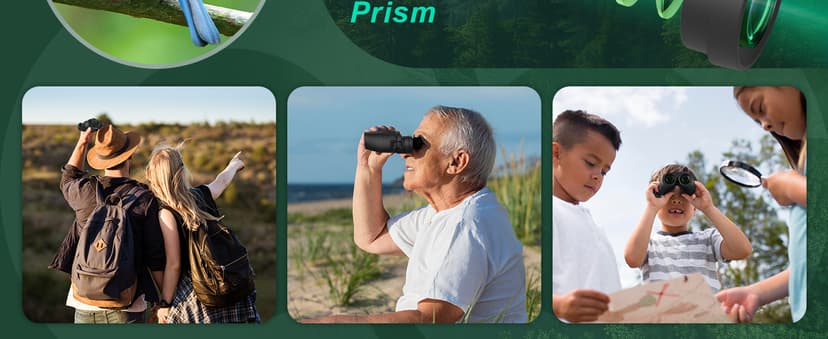 Occer 12x25 Compact Binoculars for Adults and Kids, Large Eyepiece Waterproof Binocular with Low Light Vision,High Powered Easy Focus Binoculars for Bird Watching,Outdoor Hunting,Travel,Sightseeing