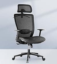 FLEXISPOT OC3 Cloud Ergonomic Office Chair with Footrest, High Back Computer Chair with Adjustable Lumbar Support/2D Headrest, Desk Chairs for Home Office Gaming Working, Black,Foam Seat,Cloud-F