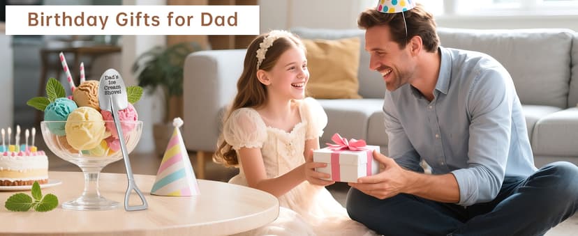 Christmas Father Gifts for Dad Daddy Father-in-Law Grandpa, Dad Birthday Gift from Daughter Son Father's Day Papa Grandfather Husband Brother Uncle, Funny New Bonus Step Dads Ice Cream Shovel Spoon