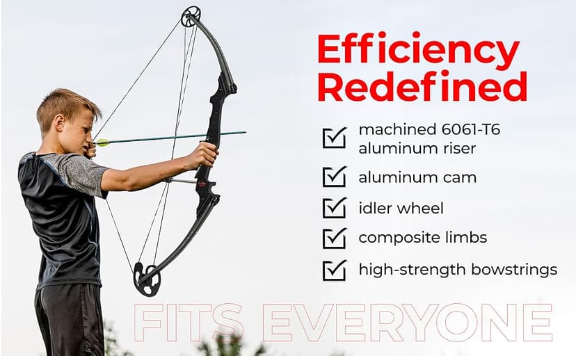 Genesis Gen-X Lightweight Compound Bow, Archery Hunting Bow for Adults w/Adjustable Riser, Cam Draw Weight, & Length, Draw Hand - Right, Black