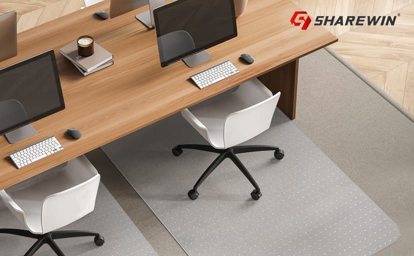 Office Chair Mat for Carpeted Floors, Desk Mats 48"X30" for Rolling Desk on Low Pile Carpets, Small Computer Gaming Plastic Floor Mats for Office Chair on Carpet, Easy Glide Without Curling