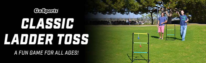 GoSports Ladder Toss Indoor & Outdoor Game Set with 6 Soft Rubber Bolo Balls and Travel Carrying Case - Choose Pro or Classic